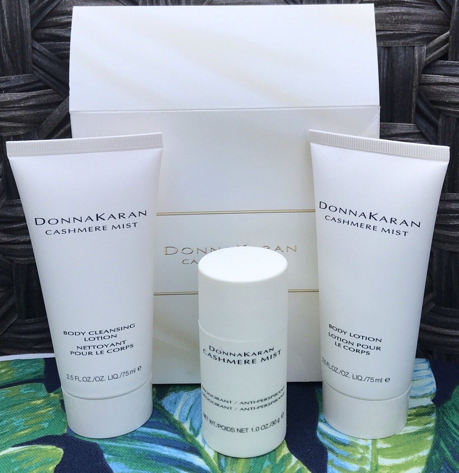 Donna Karan Cashmere Mist 3 Piece Set Deodorant Body Wash Cleansing