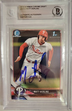 2018 BOWMAN DRAFT MATT VIERLING REDS #2 RC AUTO SIGNED CARD BECKETT AUTHENTIC **