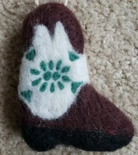 Cowboy Girl Boot Felt Ornament Rodeo Western Boot Barn Ranch Brand New Free Ship