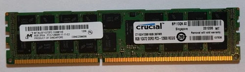 MT36JSZF1G72PZ-1G4 - Micron 8 GB DDR3-1333 RDIMM PC3-12800R 2Rx4 Server RAM