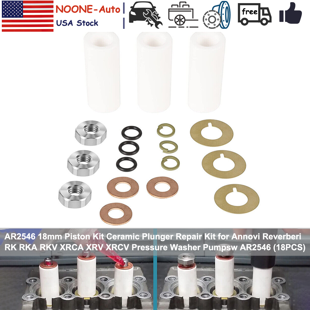 AR2546 Ceramic Plunger Repair Kit 18mm for Annovi Reverberi RK RKA RKV XRCA Pump