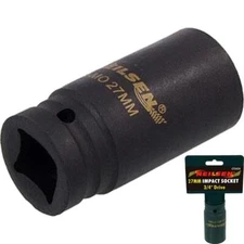 Neilsen 3/4" Drive Standard Deep Square Metric Single Impact Socket 27mm