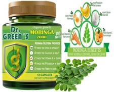 PURE MORINGA oleifera leaf 120 MORINGA ORGANIC CAPSULES 100 MORINGA LEAF