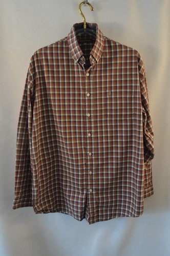 Stetson Herren Größe XL mehrfarbig kariert 100 % Baumwolle Langarm geknöpftes Shirt