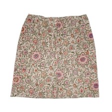 Vintage 90s Talbots Petites Floral Print Corduroy Mini Skirt Women's Size 8