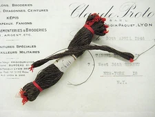 Vintage  Antique Dark Bronze French Metallic Thread Fly Tying 