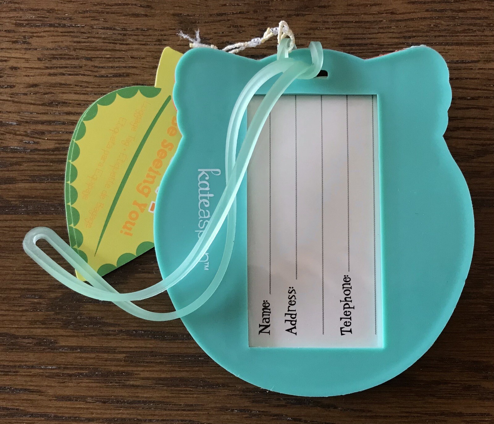 Cute Kate Aspen OWL LUGGAGE TAG PVC New Red Turquoise