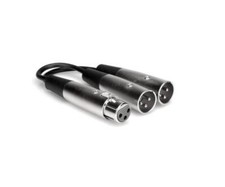 Hosa YXM-121 6" Y Cable - XLR3F to Dual XLR3M
