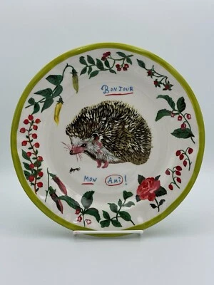 NEW Anthropologie Nathalie Lete Hedgehog Heritage Dinner Plate 10" SHIPS FREE!