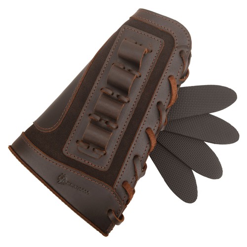 Custodia in pelle per munizioni copri fucile fucile buttstock per .357/.308/.22lr/12GA - Foto 55 di 62