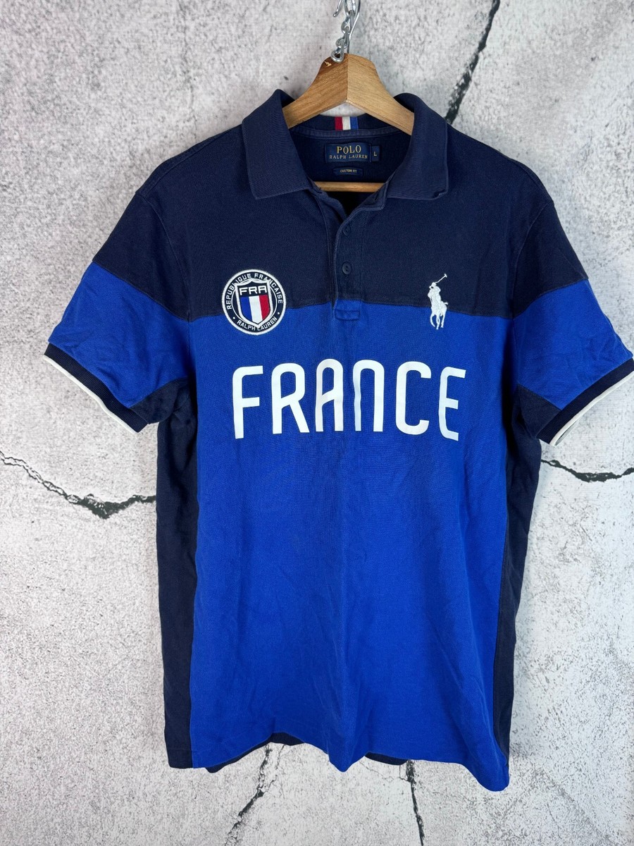 Polo Ralph Lauren Men Blue Polo Shirt France Flag Medium #16