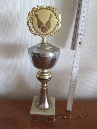 Kegel Pokal, Kegeln, Bowling, über 35 Jahre alt, 28 cm hoch