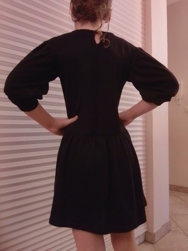 GEMO🧡 Gr. 134 140 10J. KLEID 👗 STRICKKLEID warm dunkelblau schwarz? HERZ *süß* - Bild 6 von 8