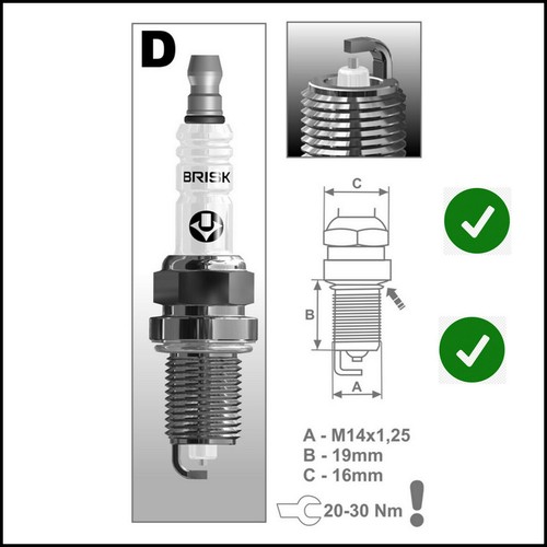Kit 4 Candele Specifiche Gpl | Metano Adattabile Kia Rio II dal 2005-2011 - Imagen 3 de 3