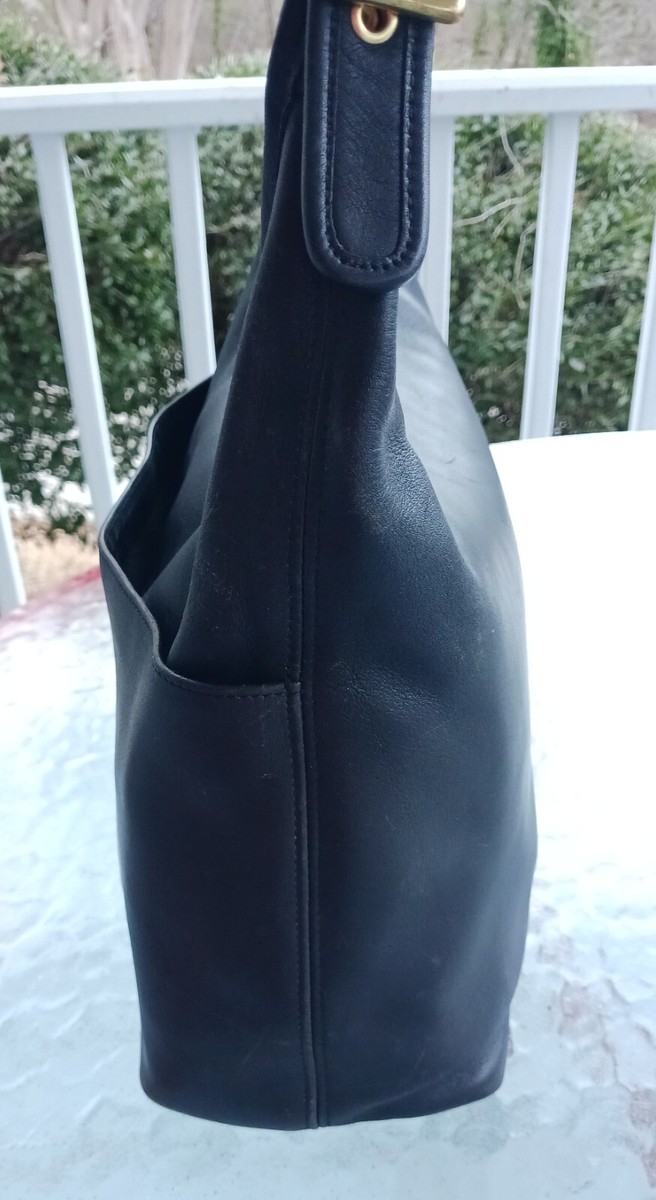 Coach MEDIUM M30-9058 Vintage Black Leather Legacy Hobo Shoulder