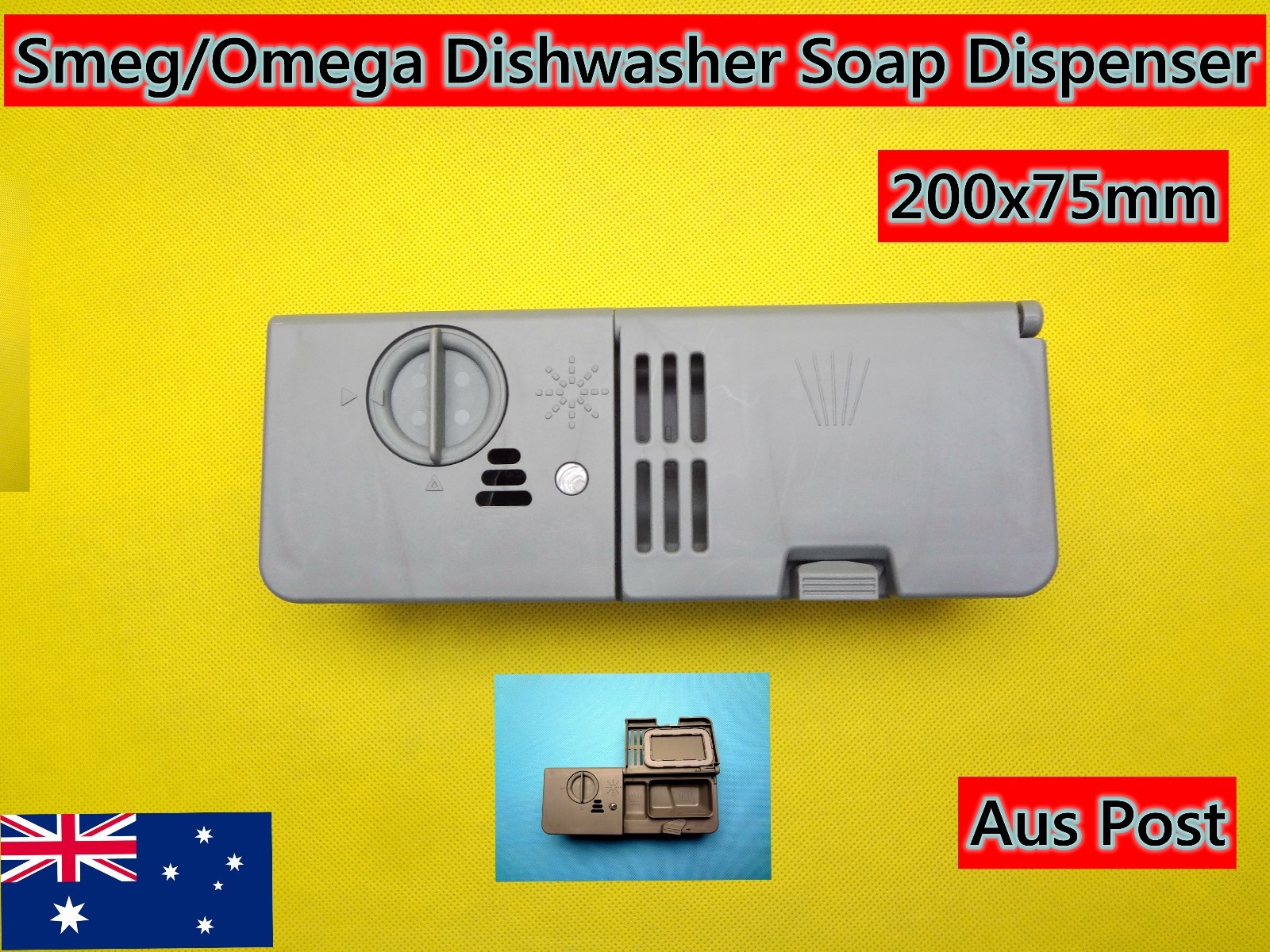 Smeg Omega Dishwasher Parts Detergent Soap Dispenser Replacement GREY