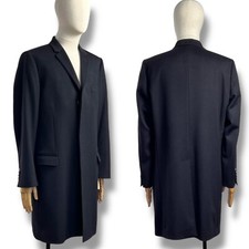 DOLCE & GABBANA Martini Overcoat Mens Black Wool Cashmere Coat Size EU 50 US 40