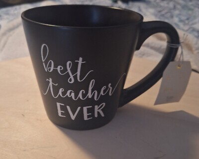 Best Teacher Ever Large Black Coffee Mug Eccolo 2019 NWT.
