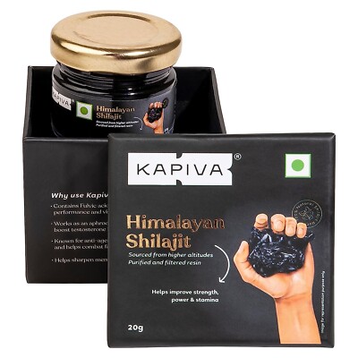 Résine Shilajit Himalaya Kapiva 20g - Acide Fulvique, Boost énergie, Neuf, Péremption 2028