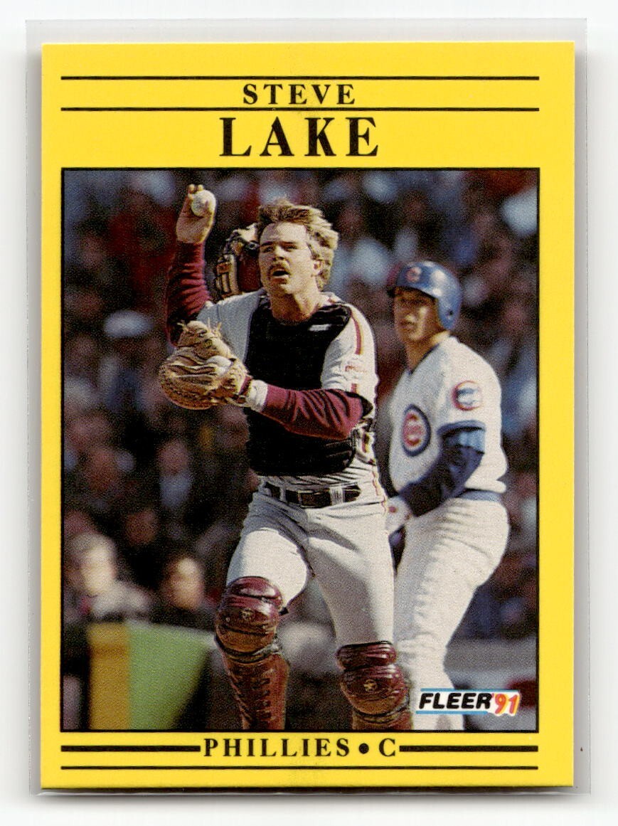 1991 Fleer Baseball Card Steve Lake Philadelphia Phillies #403