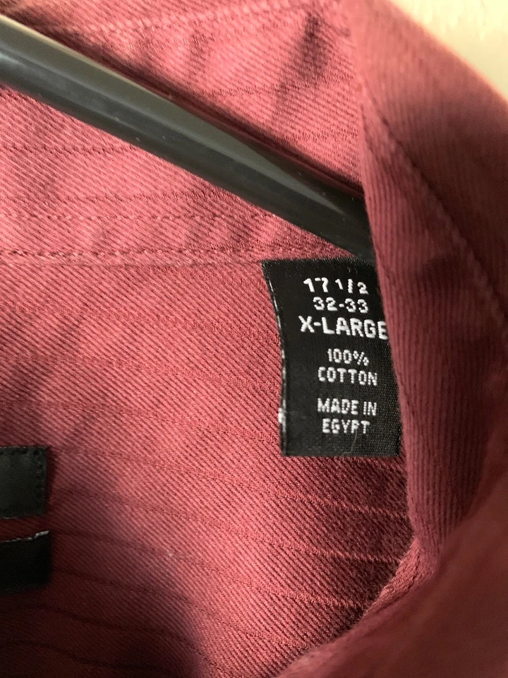 Alfani Burgandy Hombres Abotonada Manga Larga X-Grande 17 1/2 32-33 100% Algodón Foto 4 de 4