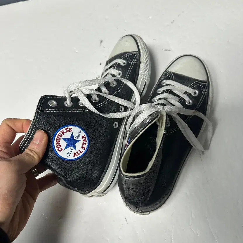 250 Converse All Star Leather High Sneakers, Lightly Used thumbnail 2