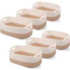 Sawysine 6 Pcs Cotton Rope Woven Basket for Storage Baskets for Organizing St...