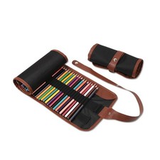 48 Slot Canvas Pencil Wrap, Colored Pencils Roll, Pencil Organizer Holder for...