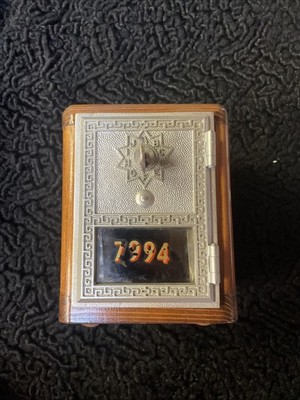 Vintage 1964 Post Office Box Door Coin Bank with Key