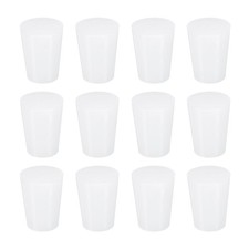 12 Pcs White Silicone Solid Rubber Stoppers Tapered Lab Plugs, 15mm to 20mm Dia