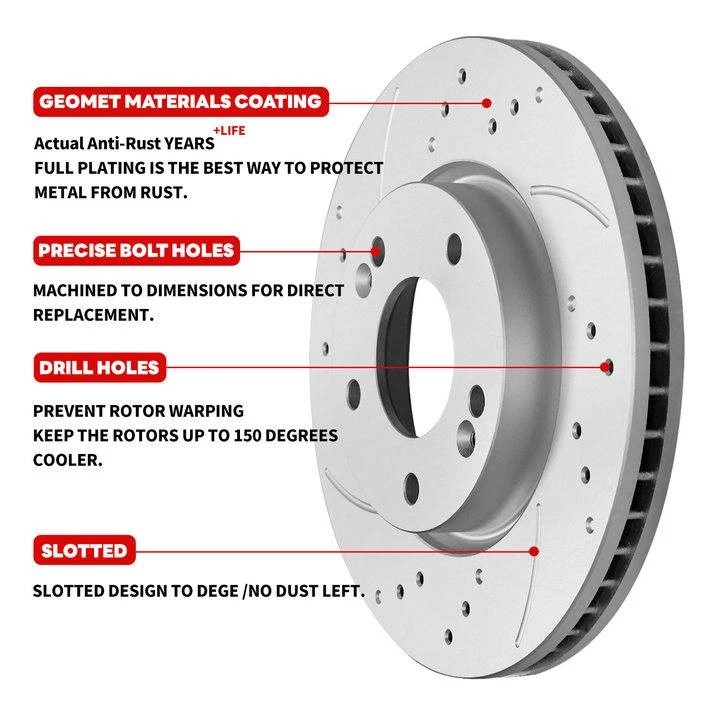302mm Front Brake Rotors & Pads for 2008-2012 Jeep Liberty 2007-2011 Dodge Nitro - Image 4 of 4