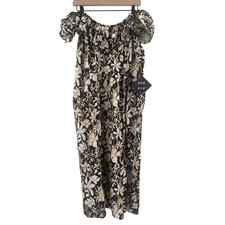 AVA & VIV x Target Dress Size 2X Midi Linen Blend Ruffle Floral Plus Curvy NWT