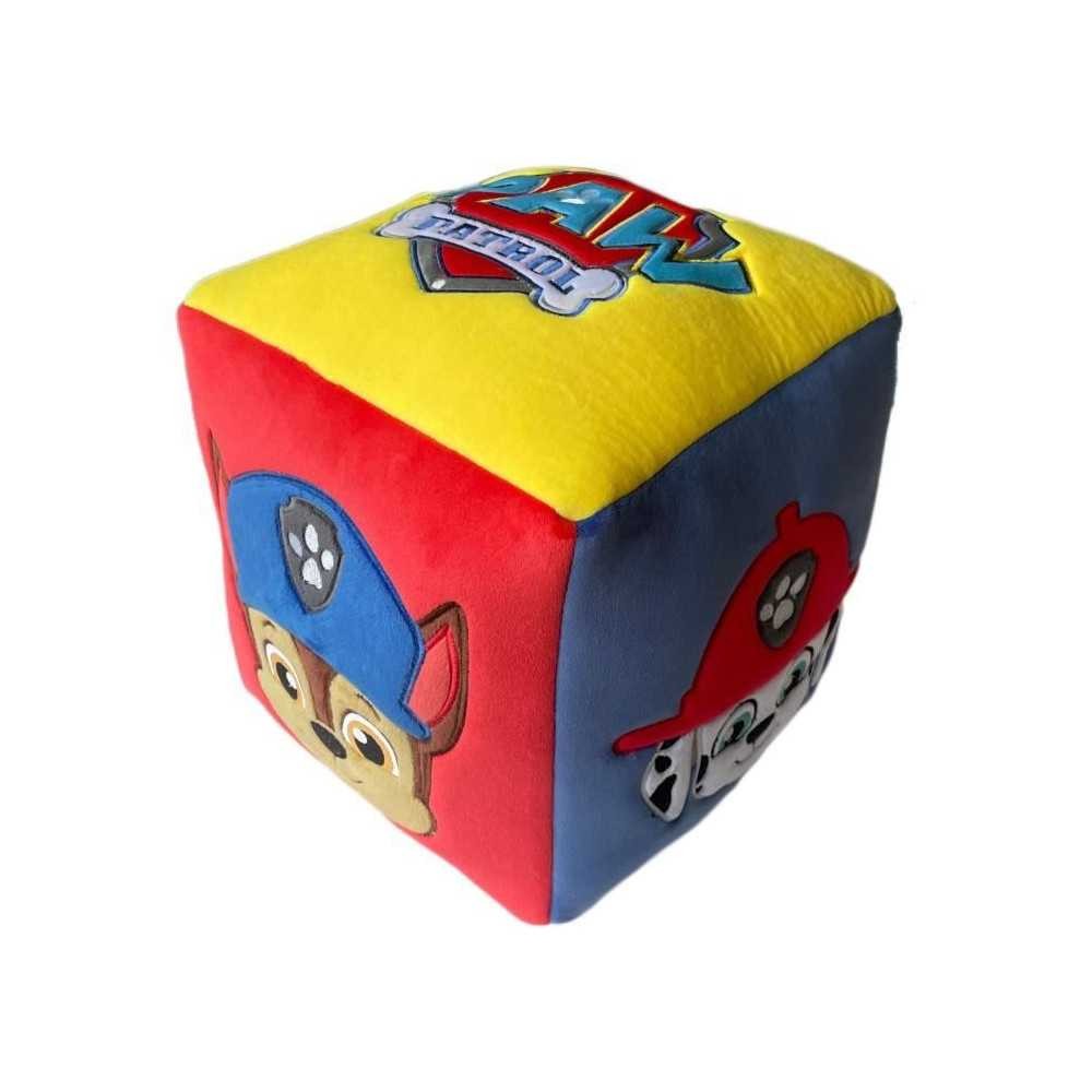 Coussin cube Pat'Patrouille en tissu doux pour cadeau d'anniversaire