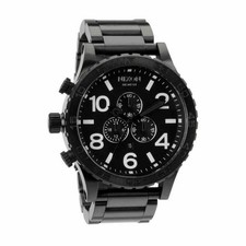 NIXON 51 30 Chronograph Schwarz Uhr Quarz Edelstahl Analog Armbanduhr