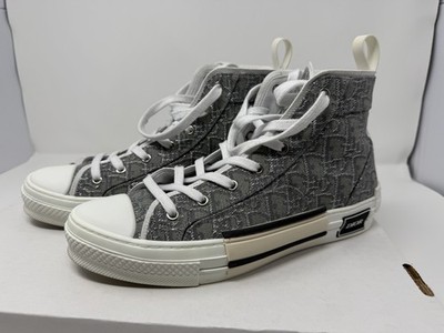Dior B23 League HighTop Sneaker Grey Black Oblique Mens Size 42  Authentic