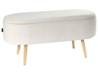 Bettbank Mit Stauraum Stoff Chenillegewebe Creme Weiß 99 Cm Modern Oklahoma