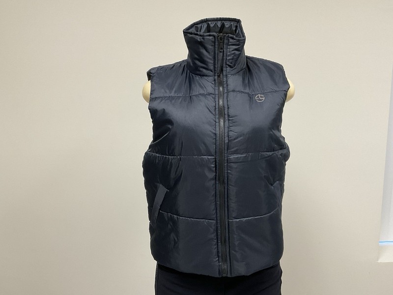 B Vertigo Belle Hybrid Vest Women’s US 10 EU 40 Beige Navy Riding Puffer Vest