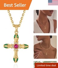 Timeless 14K Gold Plated Cross Necklace with Gift Box - Faith Jewelry for Her