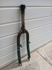 Rigid Fork For 26" Wheel FAT FORKS Mountain Bike Threaded Green Grey Steel