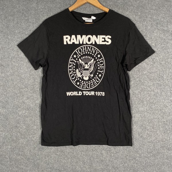 Ramones Shirt Womens S Black World Tour 1978 Band T-Shirt Rock Music 7G