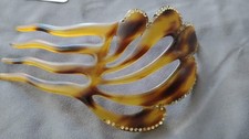 Antique Celluloid Faux Tortoiseshell Mantilla Hair Comb Rhinestones Art Deco