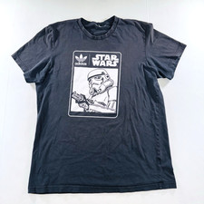 Adidas Originals STAR WARS T-Shirt Men's Size Large Storm Trooper Black - EUC