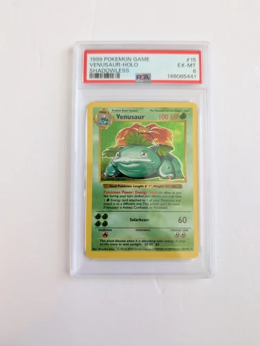 1999 POKEMON BASE SET SHADOWLESS #15 VENUSAUR HOLO PSA 6