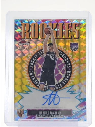 MAXIME RAYNAUD 2025-26 TOPPS FINEST ROOKIE GOLD GEOMETRIC RC AUTO /35 Q6846
