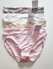 4 Warner's No Pinching No Problems Hi Cut Brief Multi 5138J Sz 7/L - NWT