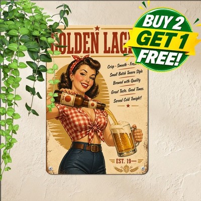Cold Beer Served Here Rusty Retro Design Tin Sign Pub Tavern Metal Wall Art