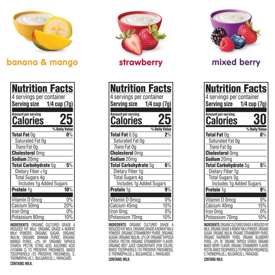 Happy Baby Organics Yogis Snacks Liofilizados 3 Sabores Variedad 1 OZ Paquete de 3 Foto 3 de 4