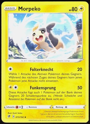Morpeko 073/192 Uncommon Rebel Clash Pokemon Moderately Played