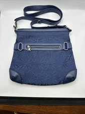 EUC Simply Vera Blue Crossbody Purse Bag Monogram Logo City Core Everyday VBT