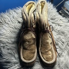 Snowland Retro Brown Snow Boots Women  s Size 7   1960s 1970s Vintage Winter